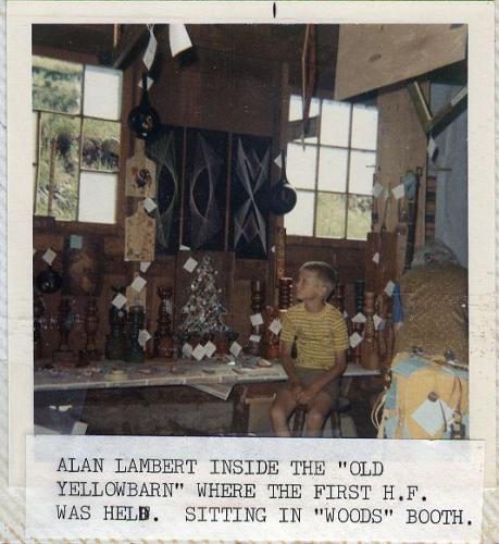 Alan Lamber sitting in the "Woods Room" inside the Yellow Barn 