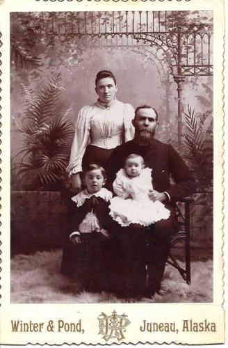 Ada Green & George Hewitt with sons George & James, 1896